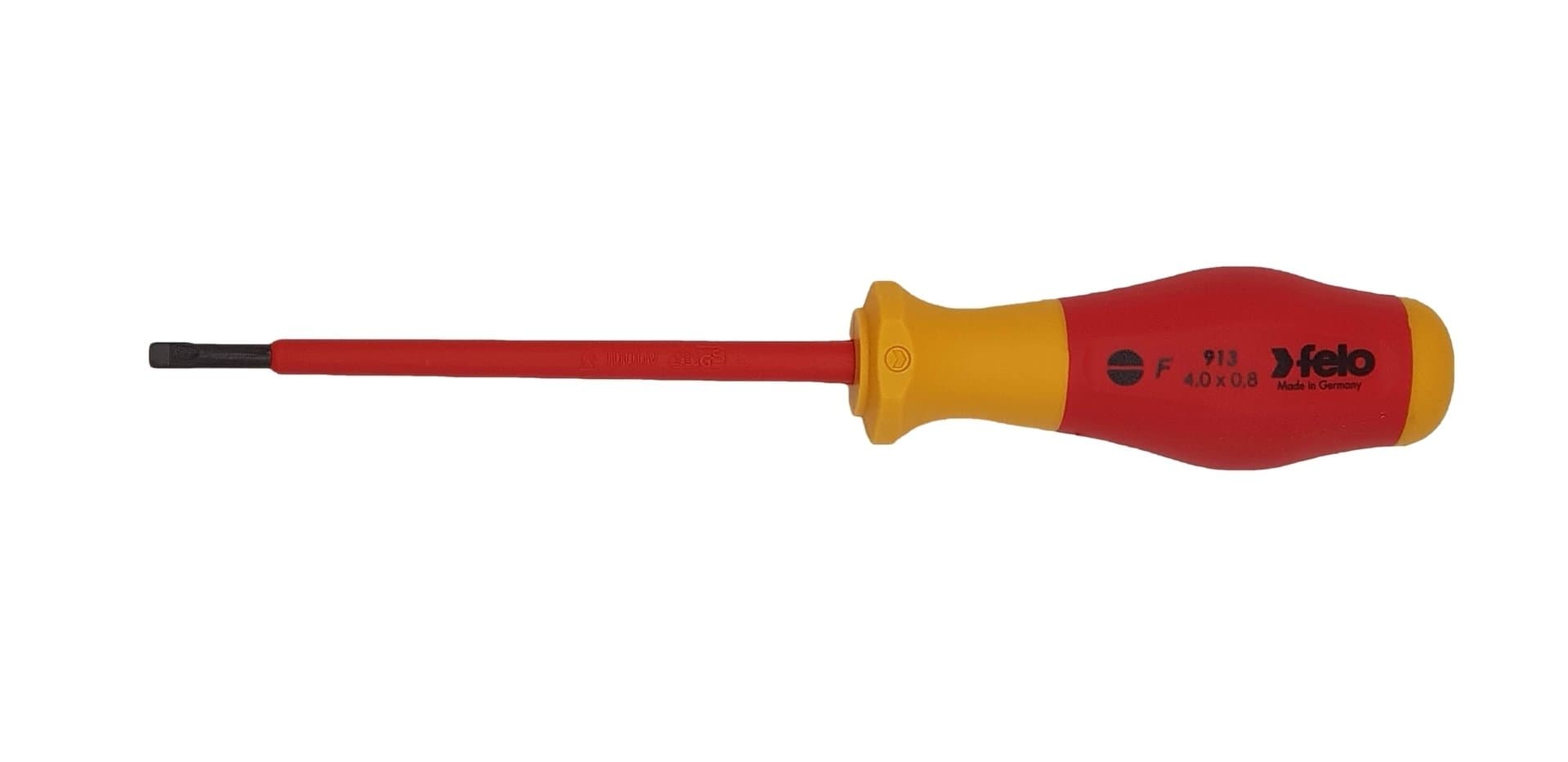 Felo Отвертка диэлектрическая шлицевая SL4,0x0,8x100 91304090 — миниатюра 1