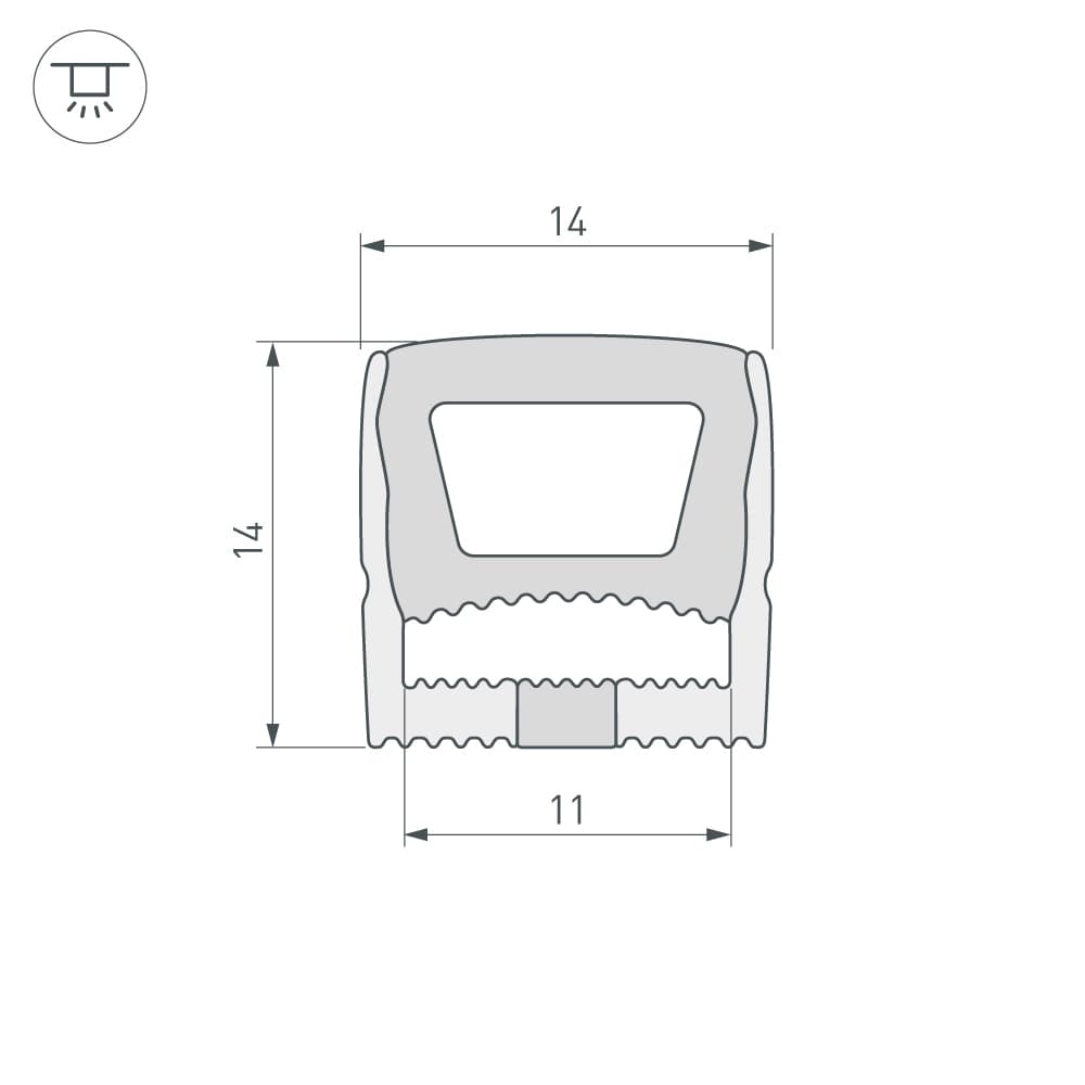 Arlight Силиконовый профиль WPH-FLEX-1414-TOP-S11-20m WHITE (Силикон) 041092 — миниатюра 2