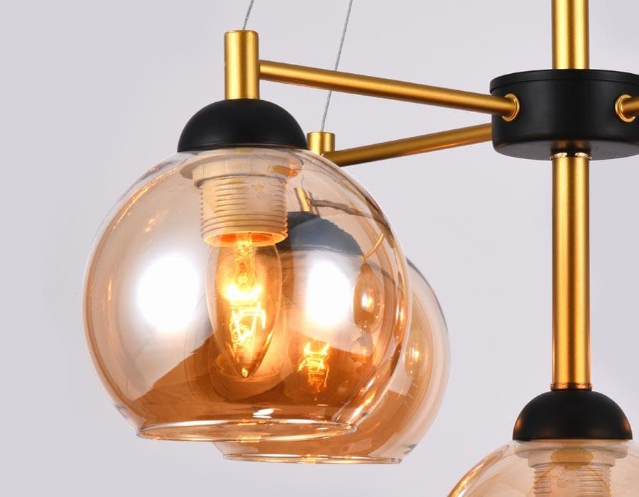 Ambrella Подвесная люстра TR9026/5 BK/TI черный/янтарь E27 max 40W D580*600 — миниатюра 2
