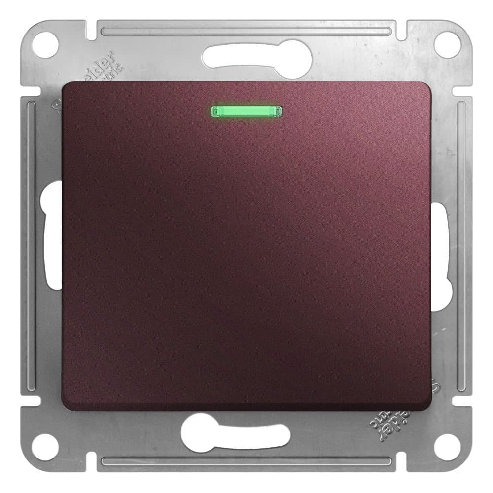 Systeme Electric Glossa Баклажановый Переключатель 1-клавишный с подсветкой, сх.6а, 10AX