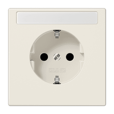 JUNG Штепсельная розетка SCHUKO 16A, 250V~  с полем для надписи, слоновая кость LS1521NA