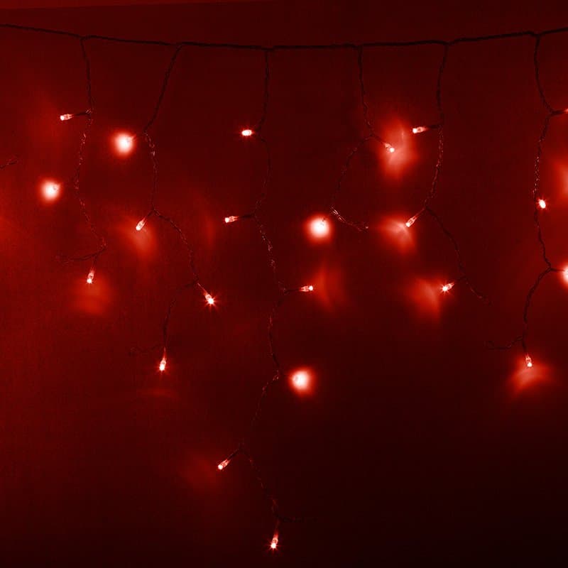 NEON-NIGHT Гирлянда Айсикл (бахрома) светодиодный, 4,8 х 0,6 м, прозрачный провод, 230 В, диоды красные, 176 LED 255-142