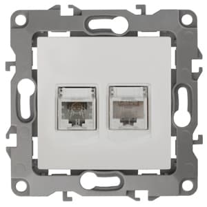 ЭРА 12-3109-01 Белый Розетка комбинированная RJ45+RJ11, IP20, 12