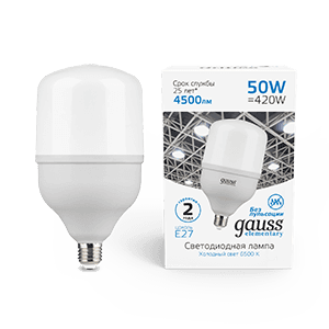 Gauss Лампа Elementary T140 50W 4500lm 6500K E27 LED 63235 — миниатюра 1