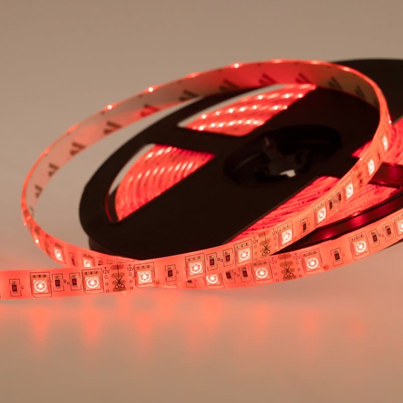 LED лента силикон, 10мм, IP65, SMD 5050, 60 LED/m, 12V, RGB Rexant 141-499