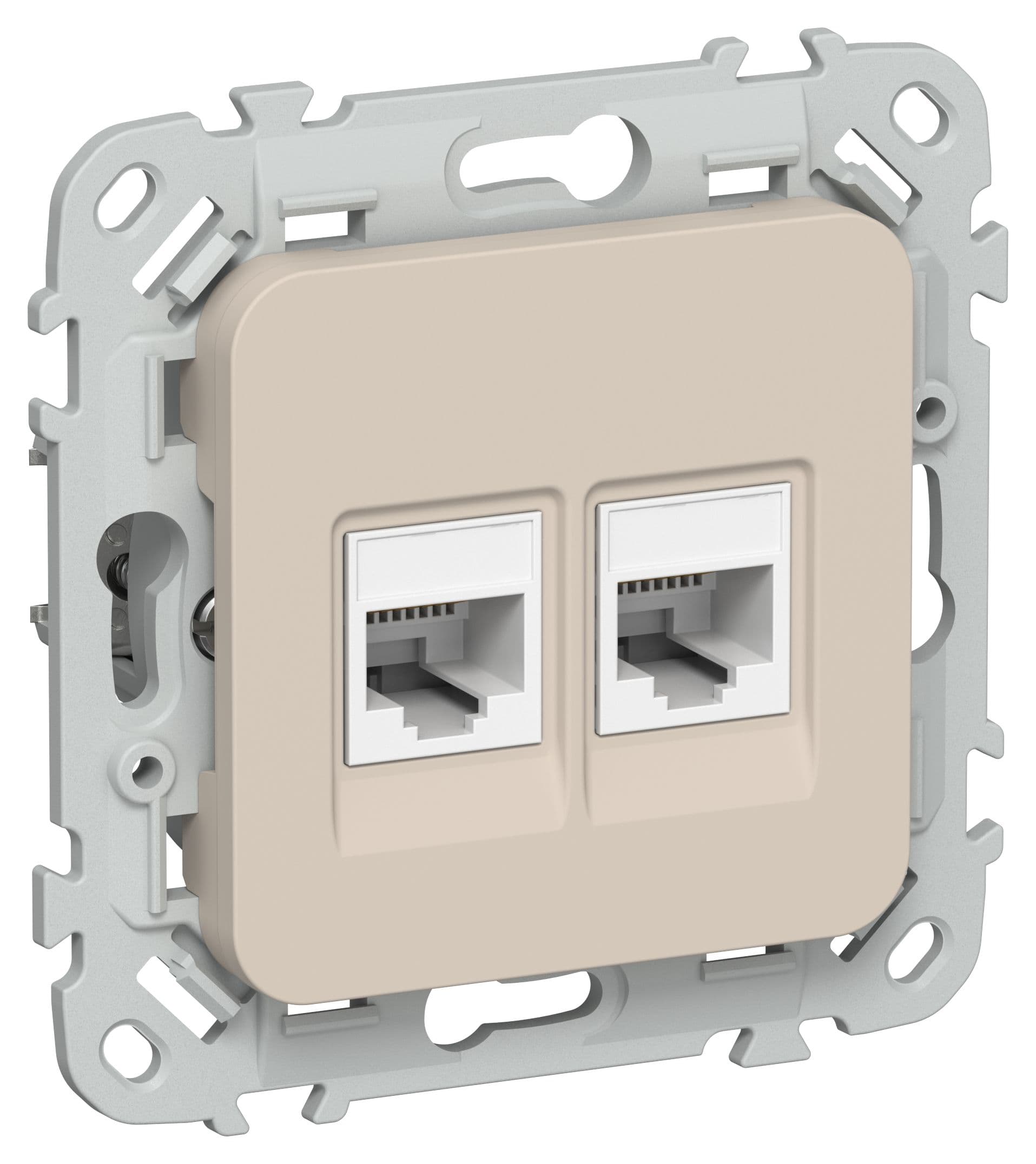 IEK FLITE Льняной Розетка 2-местная компьютерная RJ45 категория 5Е UTP