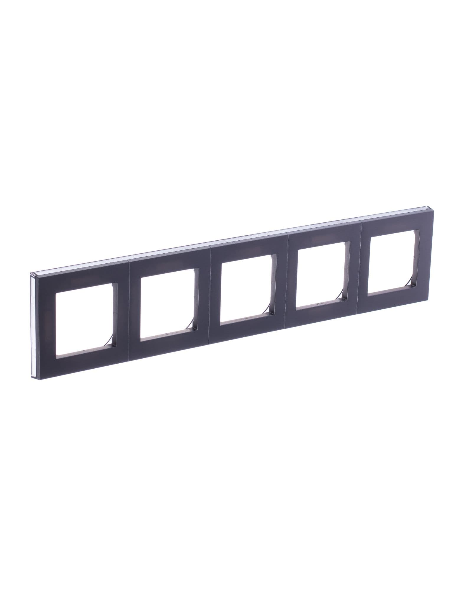 ABB EPJ Levit сталь / дымчатый чёрный Рамка 5 поста 2CHH015050A6069 — миниатюра 2