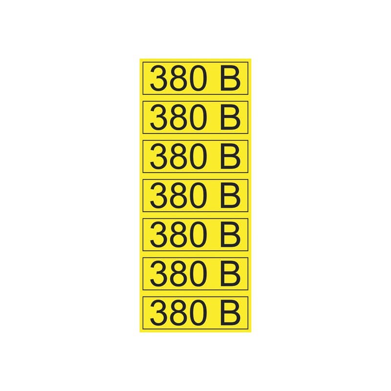 Наклейка знак электробезопасности «380 В» 35х100 мм (7шт на листе) Rexant 56-0008-2