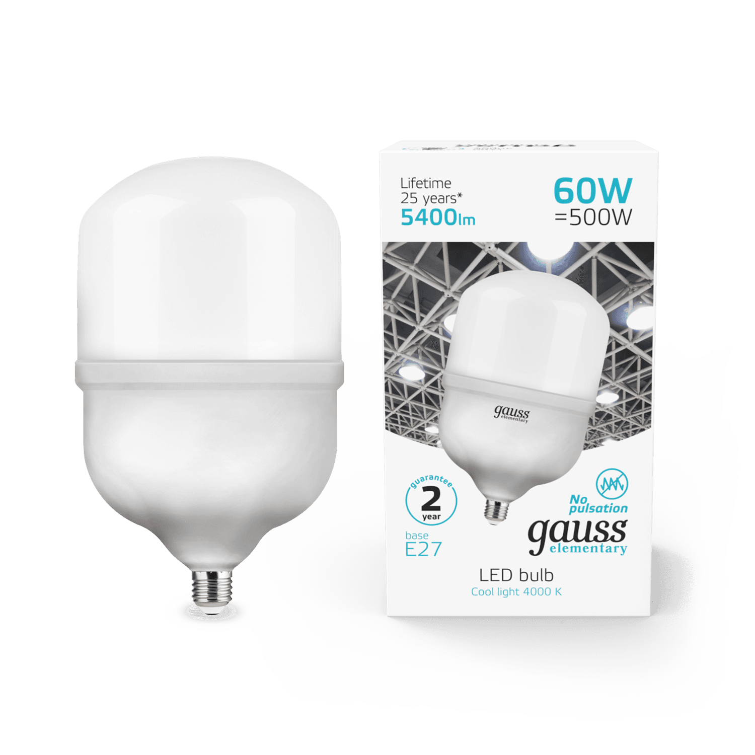 Gauss Лампа Elementary T160 60W 5400lm 4000K E27 LED 63226 — миниатюра 7