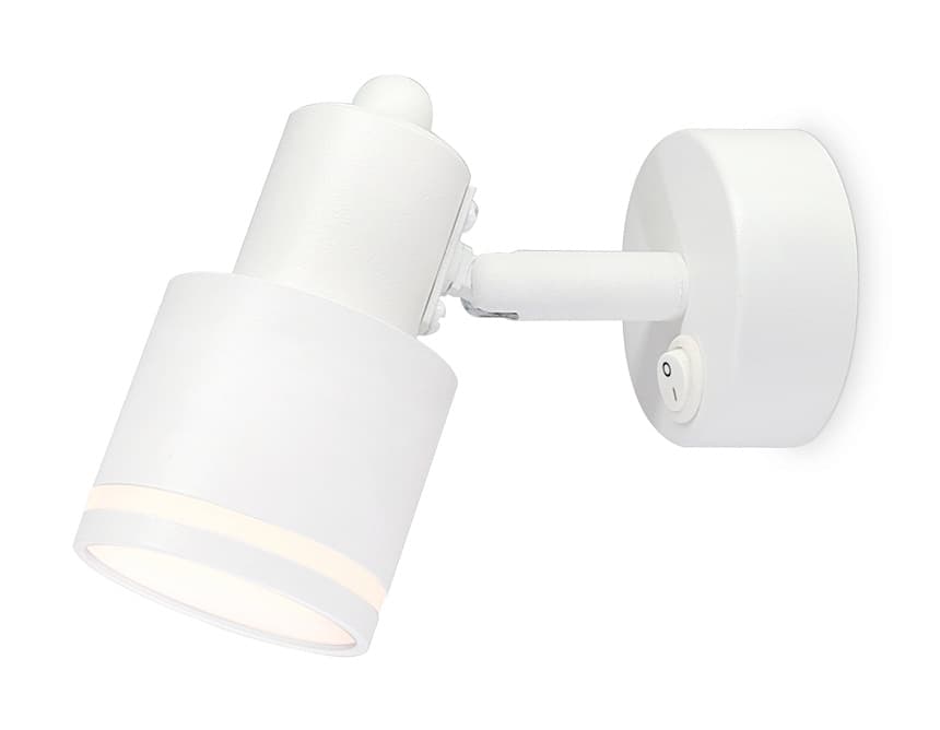 Ambrella Накладной поворотный спот с выключателем TA1281 WH белый GU10 max 12W 100*55*132