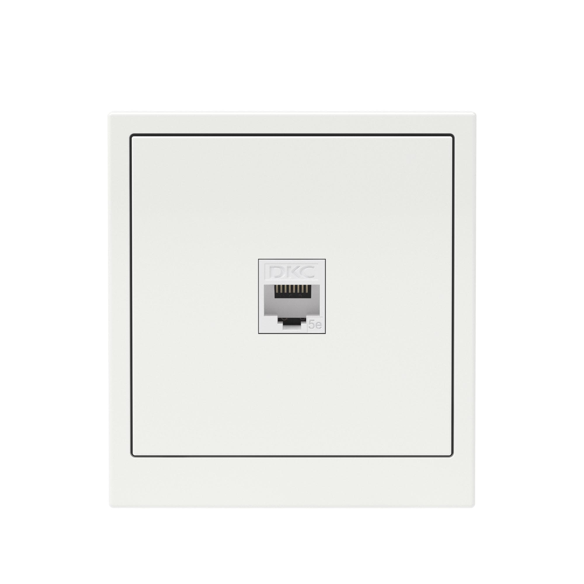 DKC KANT Компьютерная розетка RJ-45 без шторки, кат.5е одинарная, белая магнолия — миниатюра 6