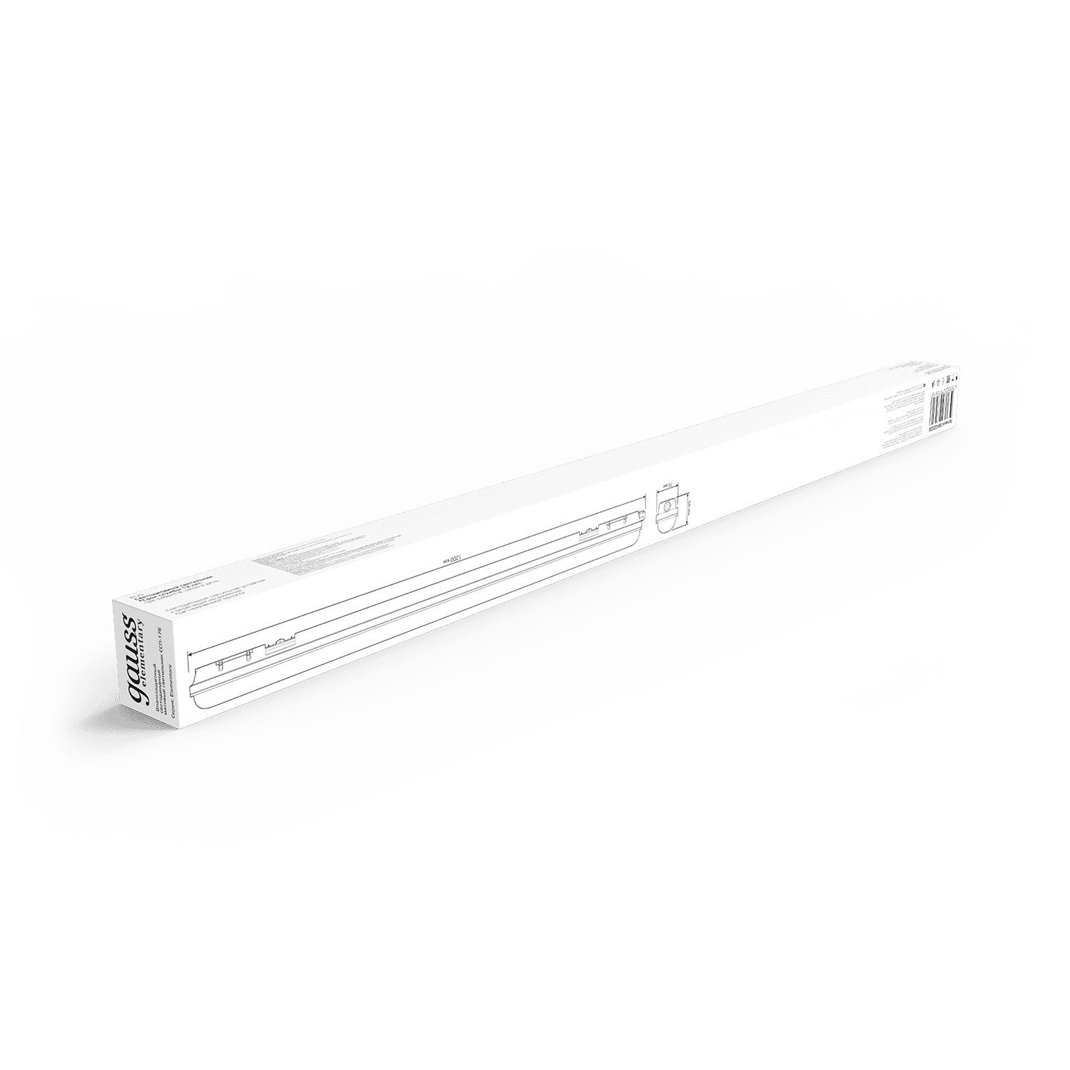 Gauss Светильник линейный СПП-176 Elementary 36W 2880lm 6500K 200-240V IP65 1200*76*66мм LED 864225336 — миниатюра 2