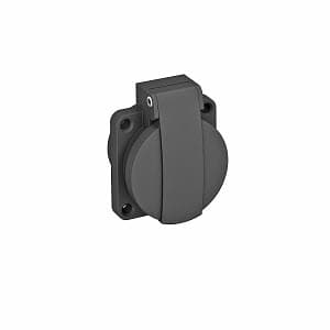 OBO BETTERMANN  Розетка силовая 0° с крышкой, IP44, 16А, 250В (для блока питания VH 50x61 мм) черная 6109873 — миниатюра 2
