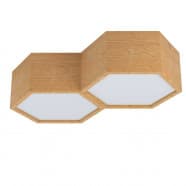Eglo 98861 Потолочный светильник MIRLAS, 2x9W, E27, L360, B210, H90, дерево, сталь, коричневый/пластик, белый