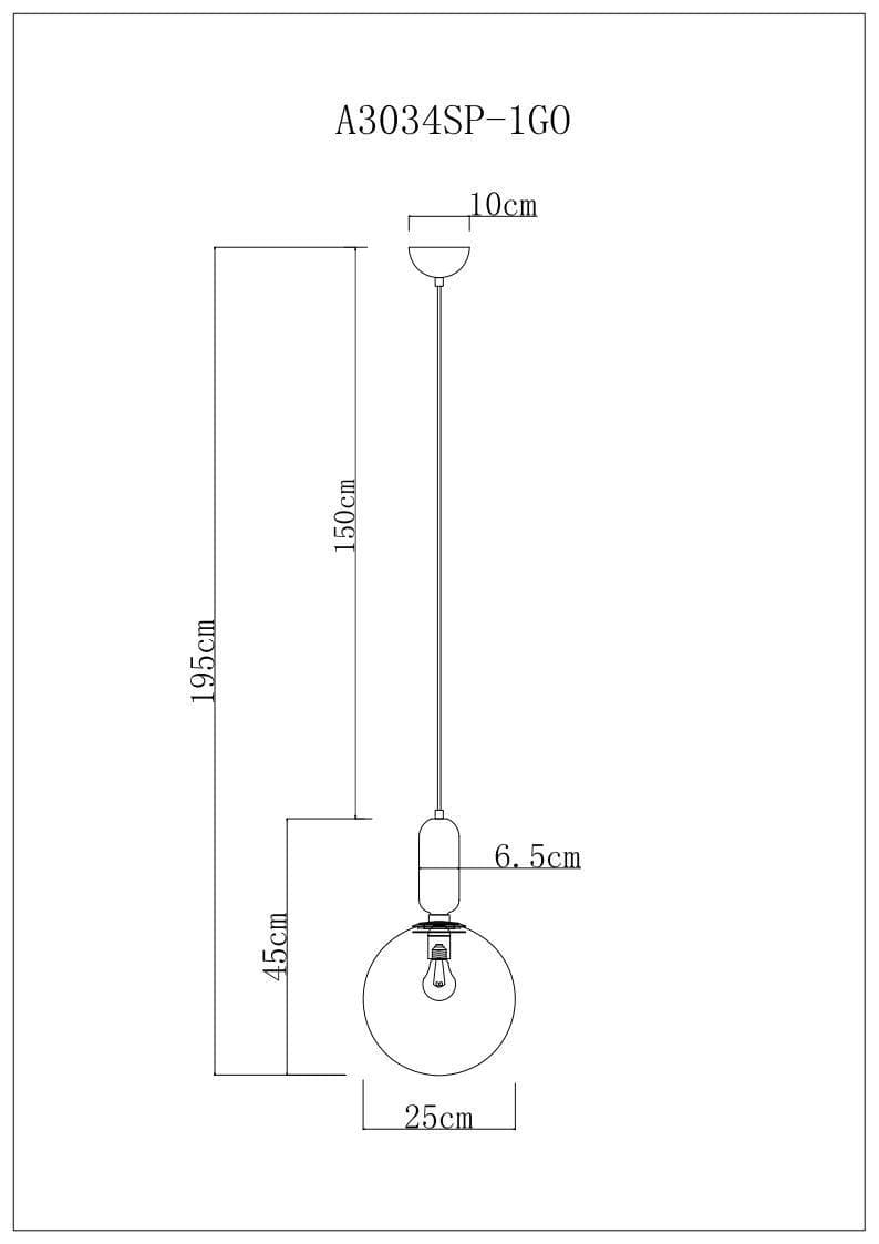 Arte Lamp A3034SP-1GO Подвесы — миниатюра 2