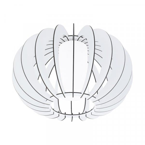 Eglo Светильник потолочный STELLATO 2, 1X60W (E27), Ø400, H275, сталь, белый /дерево, стекло, белый 95605