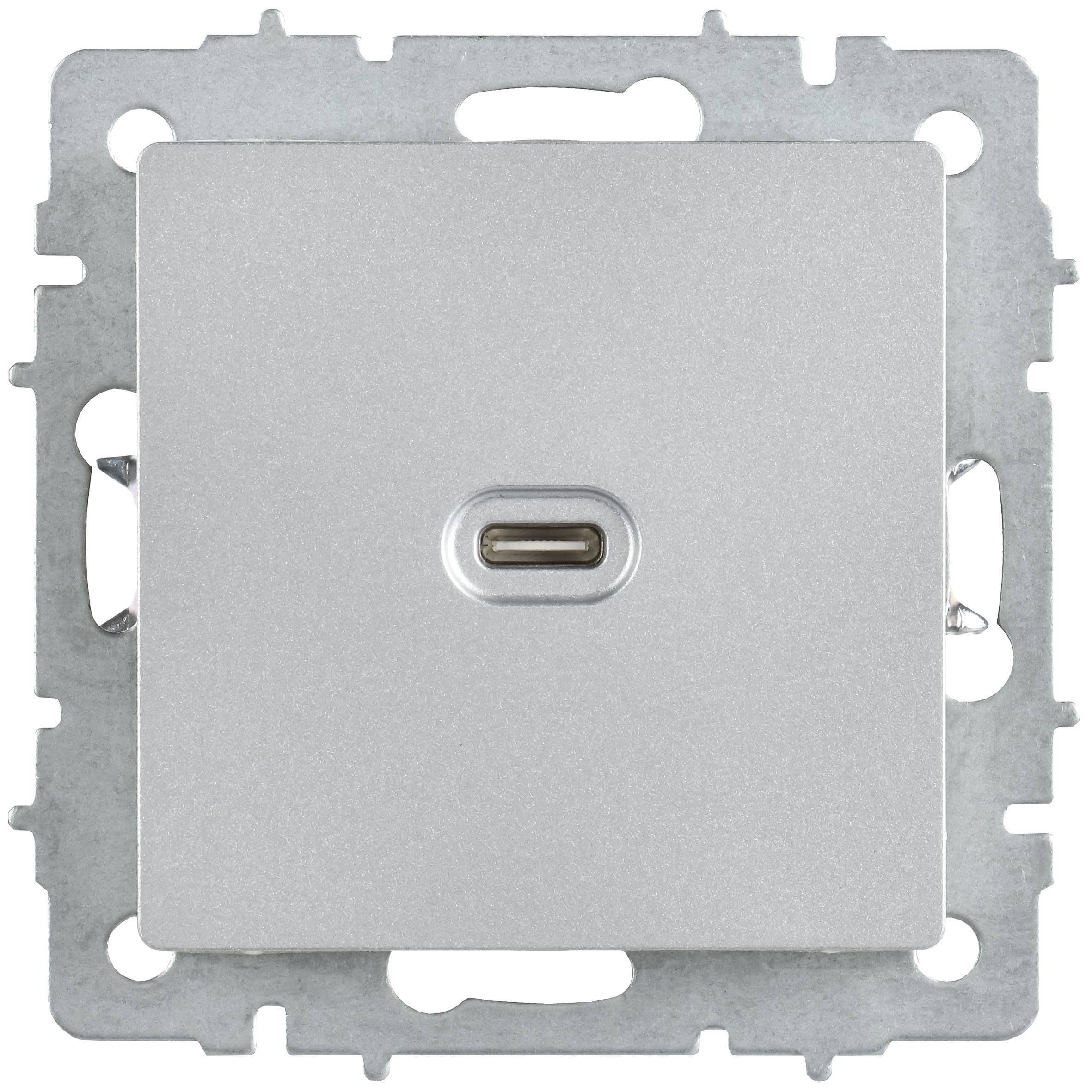 IEK BRITE Роз. USB C 65Вт высокоскор. зар. РЮ12-1-БрА алюм. — миниатюра 2