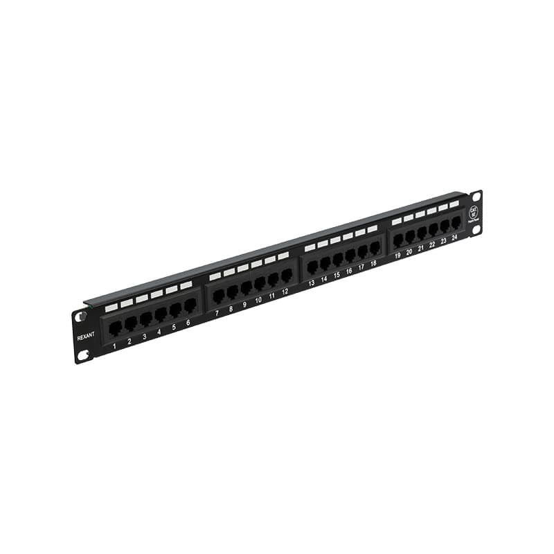 Патч-панель 19", 1U, 24 порта RJ-45, категория 5e Rexant 04-0021