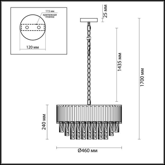 Odeon Light 4120/9 ODL19 435 золото/хрусталь Люстра E14 9*40W PALLADA — миниатюра 3