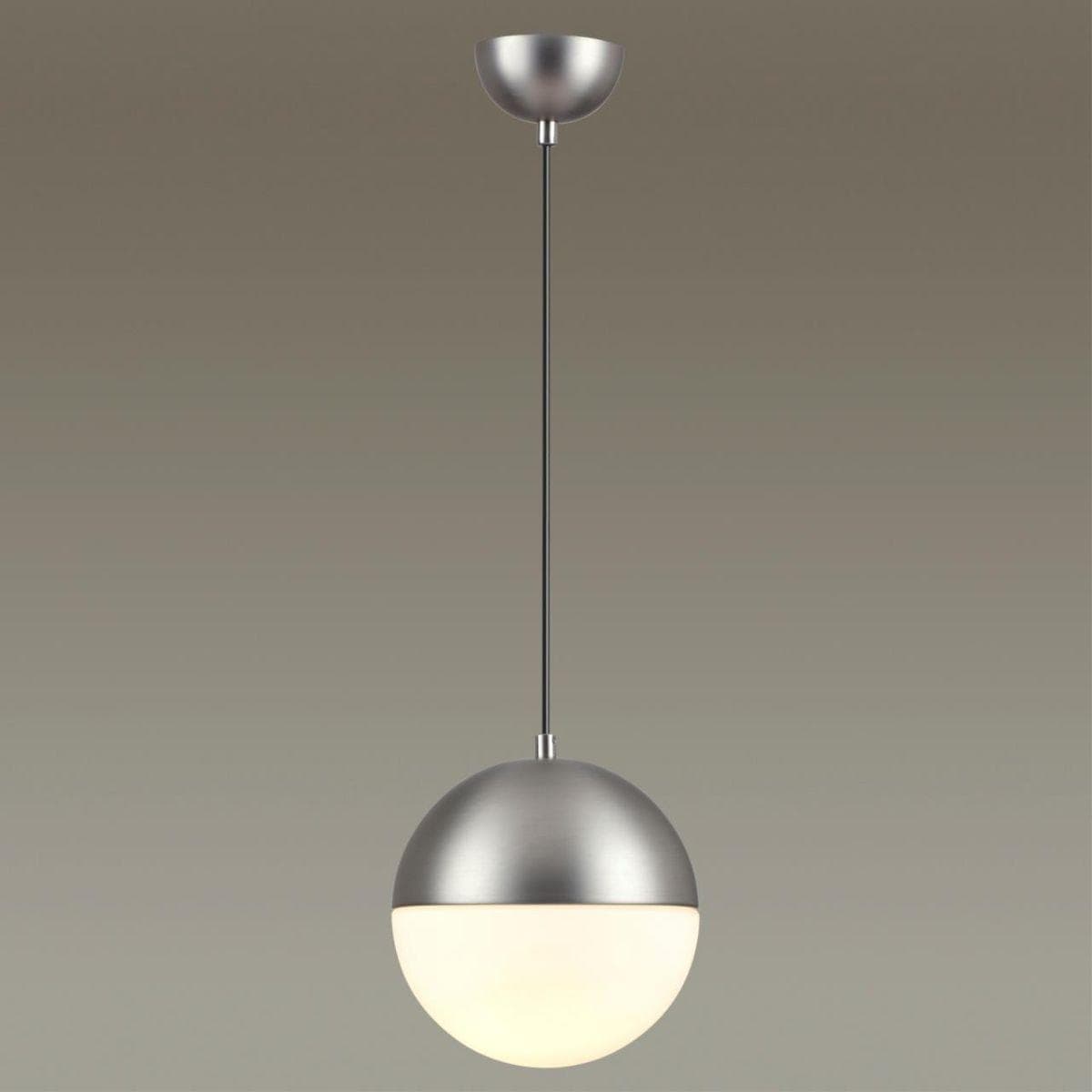 Odeon Light 4959/1A PENDANT ODL22 243 мат.никель/металл/белый/стекло Подвес E27 1*40W PINGA — миниатюра 4
