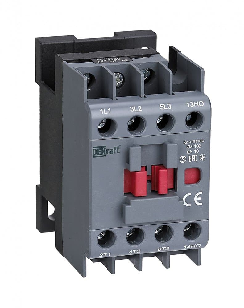 Dekraft Контактор 6А 24В АС3 АС4 1НО КМ-102