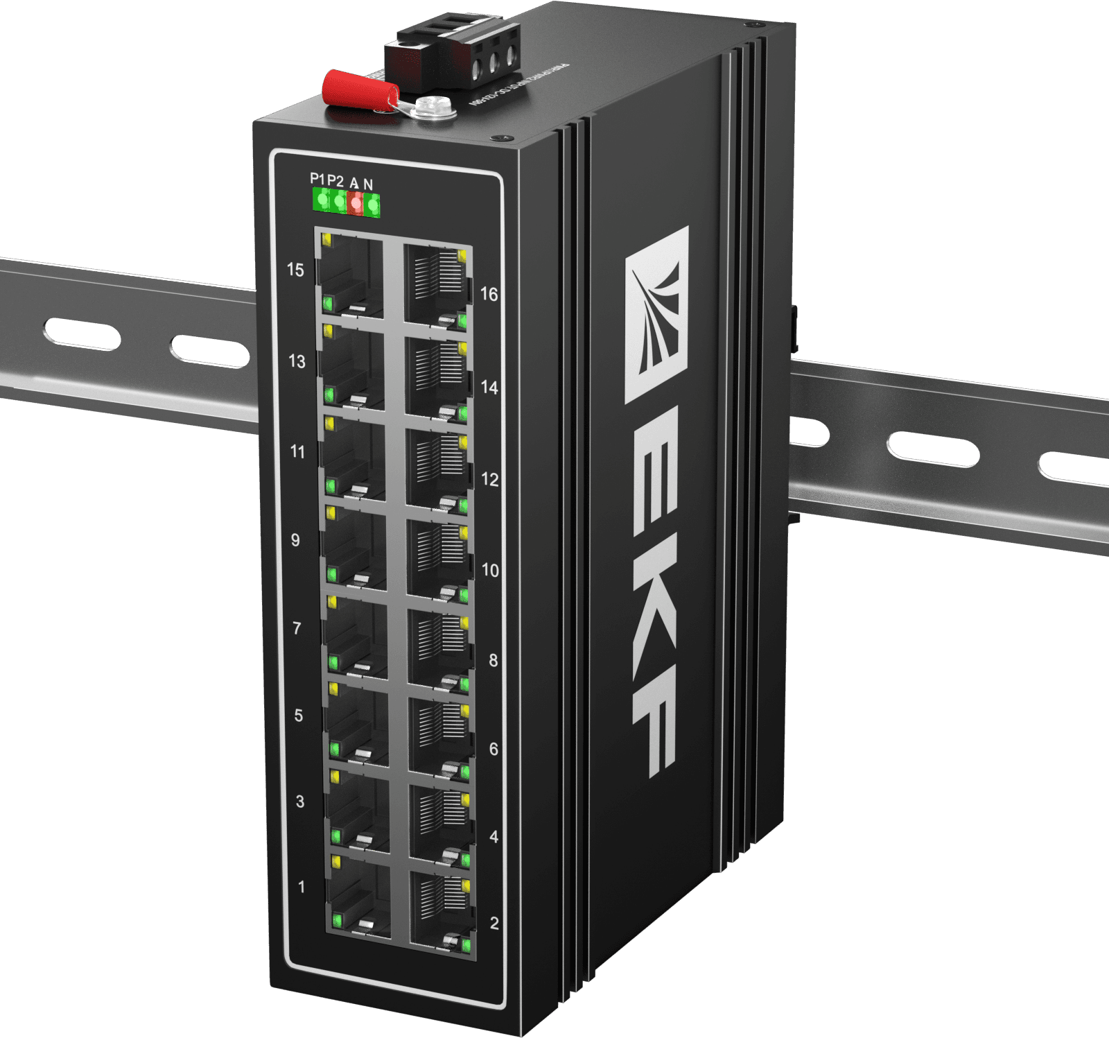 EKF Промышленный неуправляемый коммутатор U-16T, 16 портов 10/100Base-T(X) RJ45, монтаж на динрейку TSX