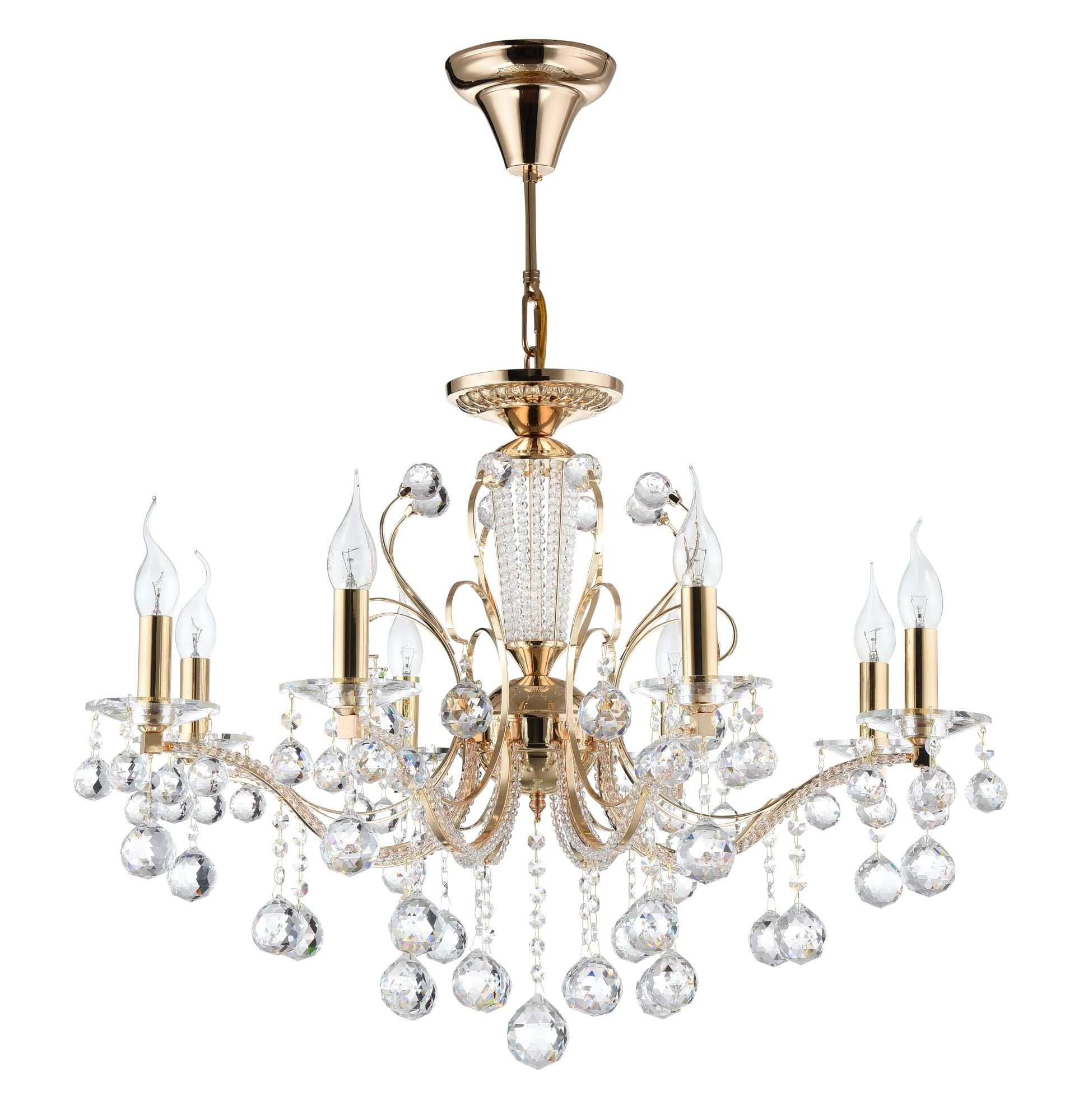 Freya Crystal Marlin Золото Люстра E14 40W FR1130-PL-08-G — миниатюра 3