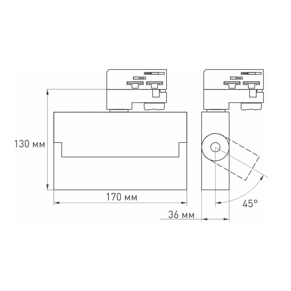 Arlight Светильник LGD-LOFT-TRACK-4TR-S170-10W Day4000 (WH, 24 deg) (IP20 Металл, 3 года) 026215 — миниатюра 4