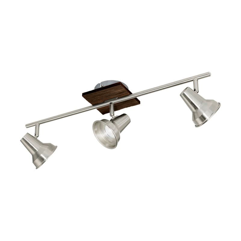 Eglo Спот LED FILIPINA, 3x3,3W(GU10), L580, сталь, дерево, коричневый, никель матовый 95648