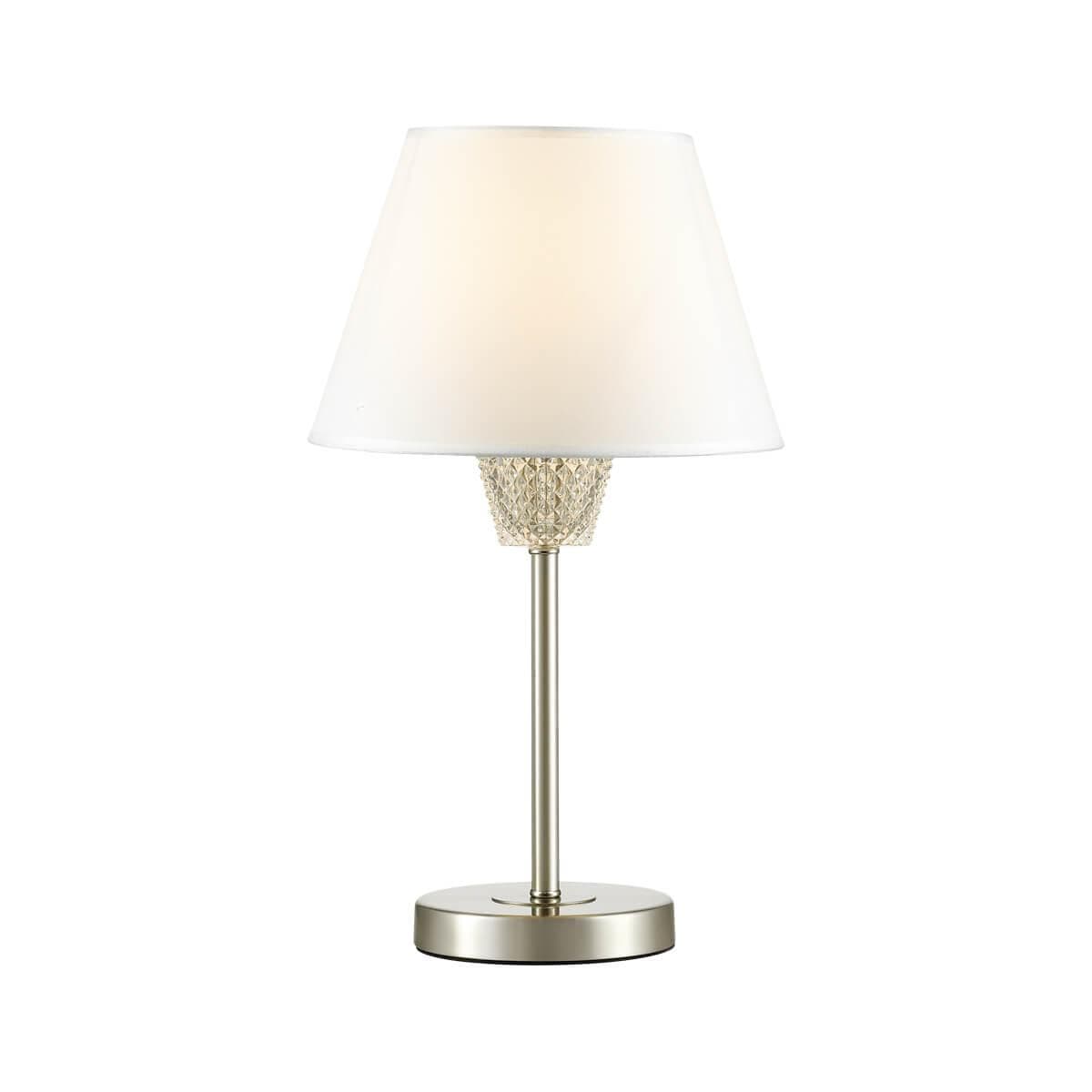 Lumion 4433/1T LN20 225 никель, белый, стеклянный декор Настольная лампа E14 1*40W 220V ABIGAIL