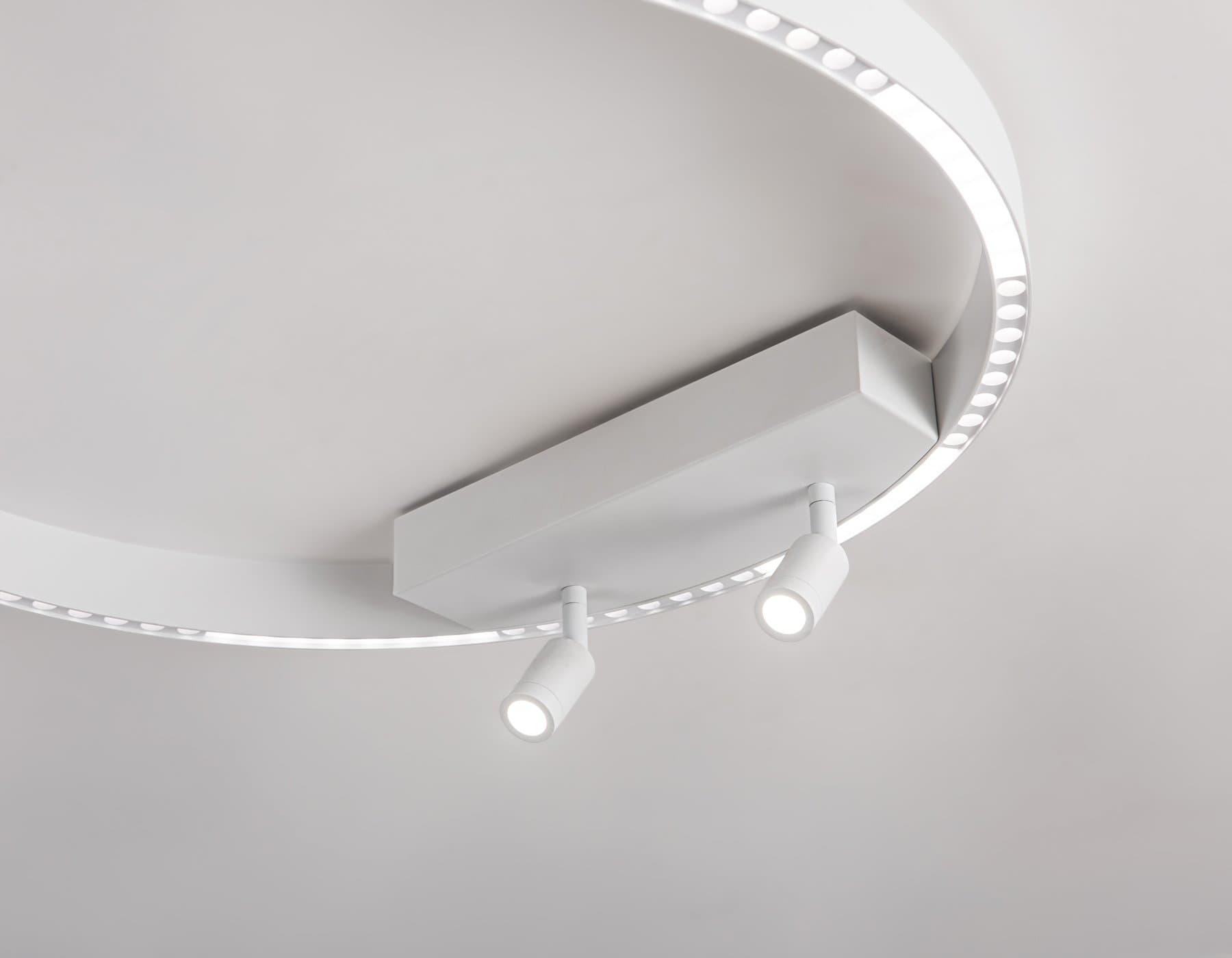 Ambrella Светильник потолочный светодиодный FL5807/1+2 WH белый 40W 3000K/4200K/6400K D600*95 (без ПДУ) — миниатюра 6