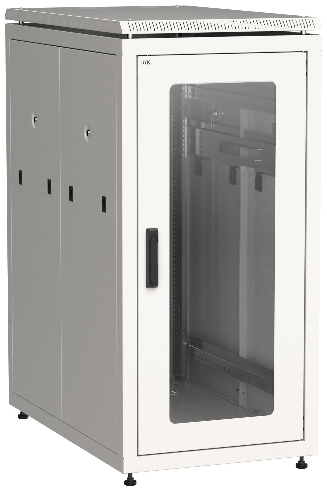 IEK LINEA N ITK Шкаф сетевой 19" LINEA N 28U 600х1000 мм стеклянная передняя дверь, серый LN35-28U61-G