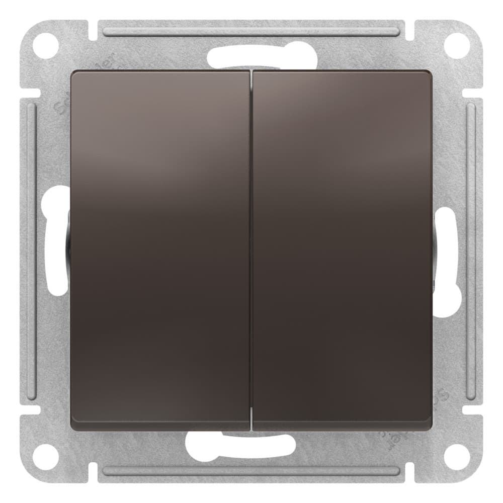 Systeme Electric AtlasDesign Мокко Переключатель 2-клавишный перекрестный, 2 x сх. 7, 10АХ, механизм