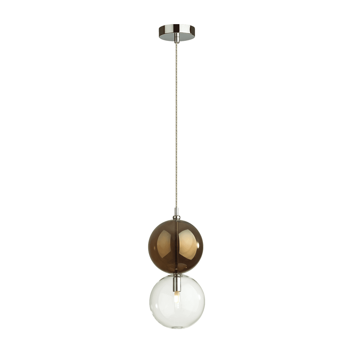 Odeon Light 4980/1B PENDANT ODL22 239 хром/коричневый/стекло Подвес G9 1*40W TWIXY — миниатюра 2