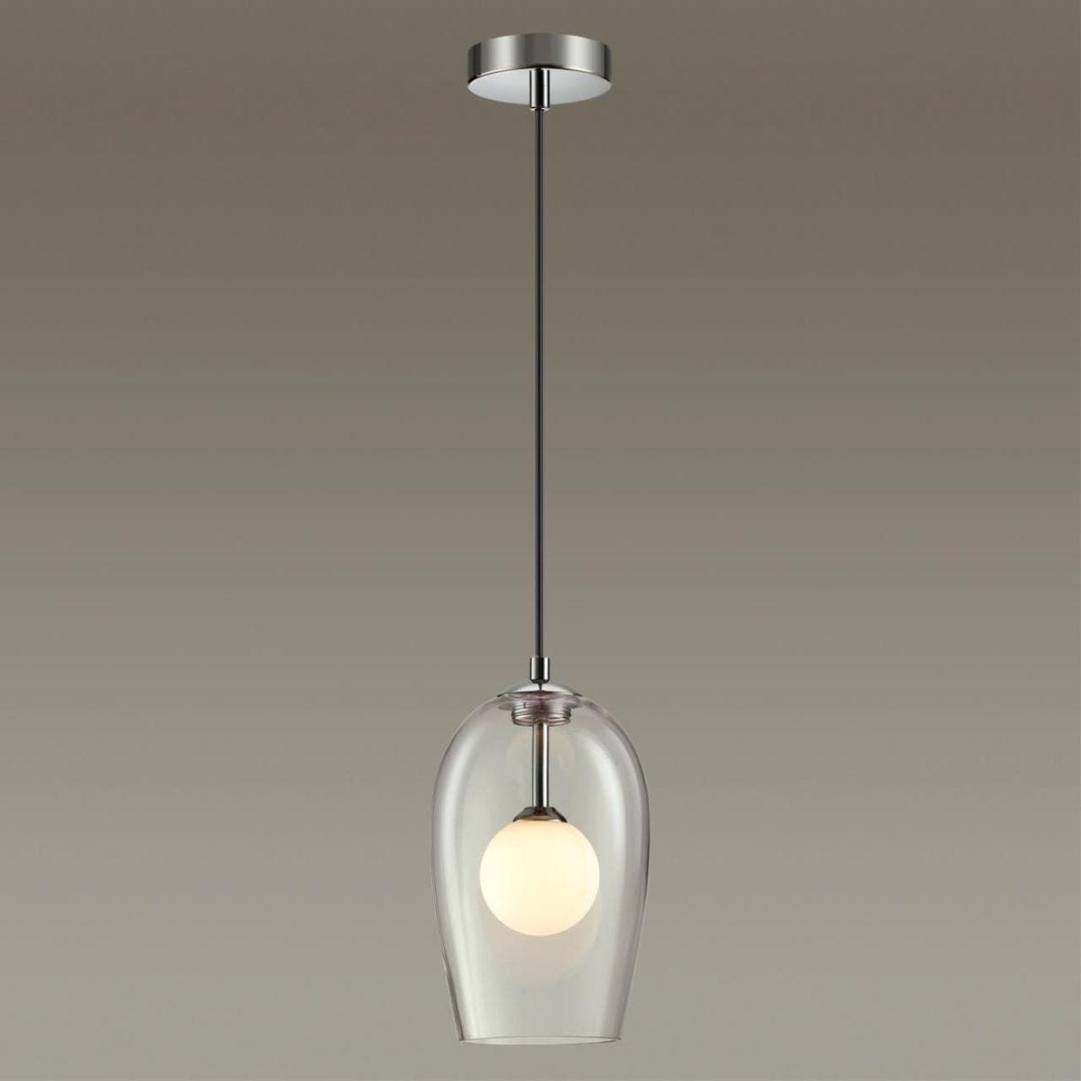 Odeon Light 4952/1 PENDANT ODL22 237 хром/ белый/прозрачный/стекло Подвес G9 1*40W LOSTAR — миниатюра 4