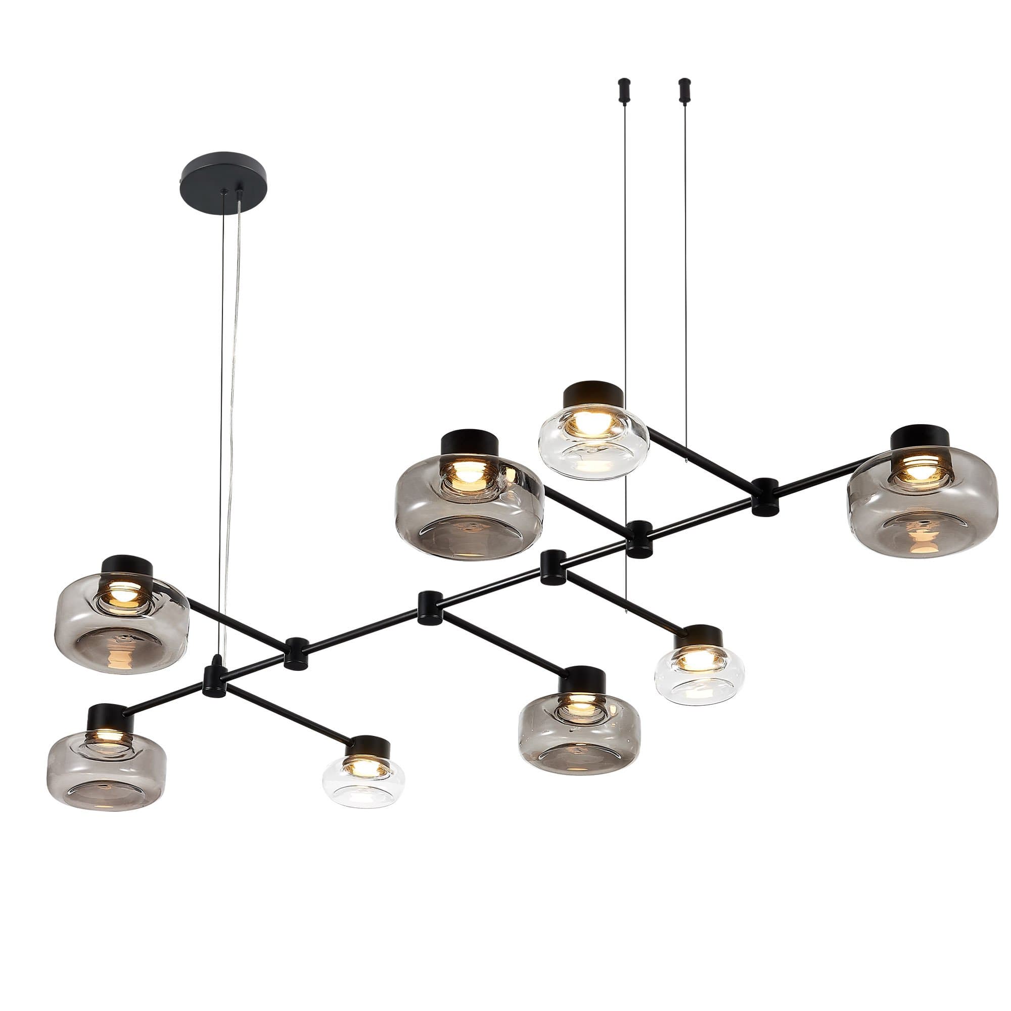 ST LUCE SL6005.403.08 Светильник подвесной Черный/Дымчатый, Прозрачный LED 8*3W