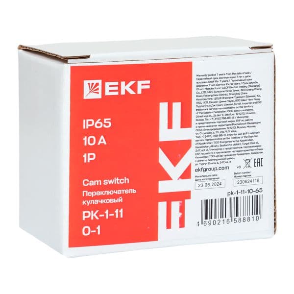 EKF Переключатель кулачковый ПК-1-11 10А 1P «0-1» IP65 — миниатюра 9