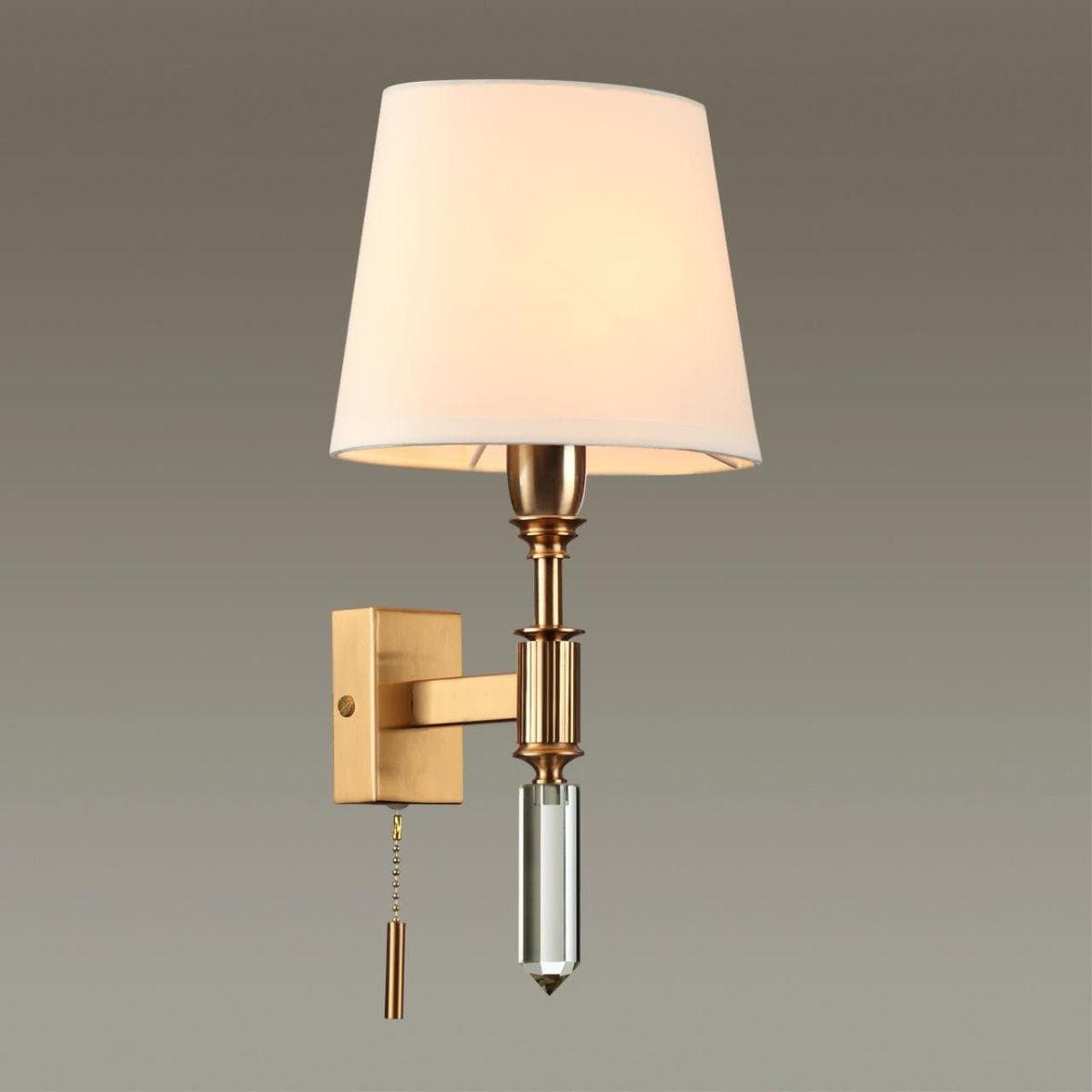 Odeon Light 4894/1W MODERN ODL_EX22 55 бронзовый/белый/ткань Бра с выкл. E14 1*40W LONDON — миниатюра 4