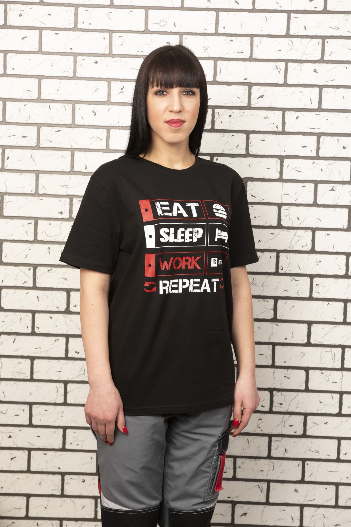 EKF Футболка черная EAT, SLEEP, WORK M — миниатюра 3