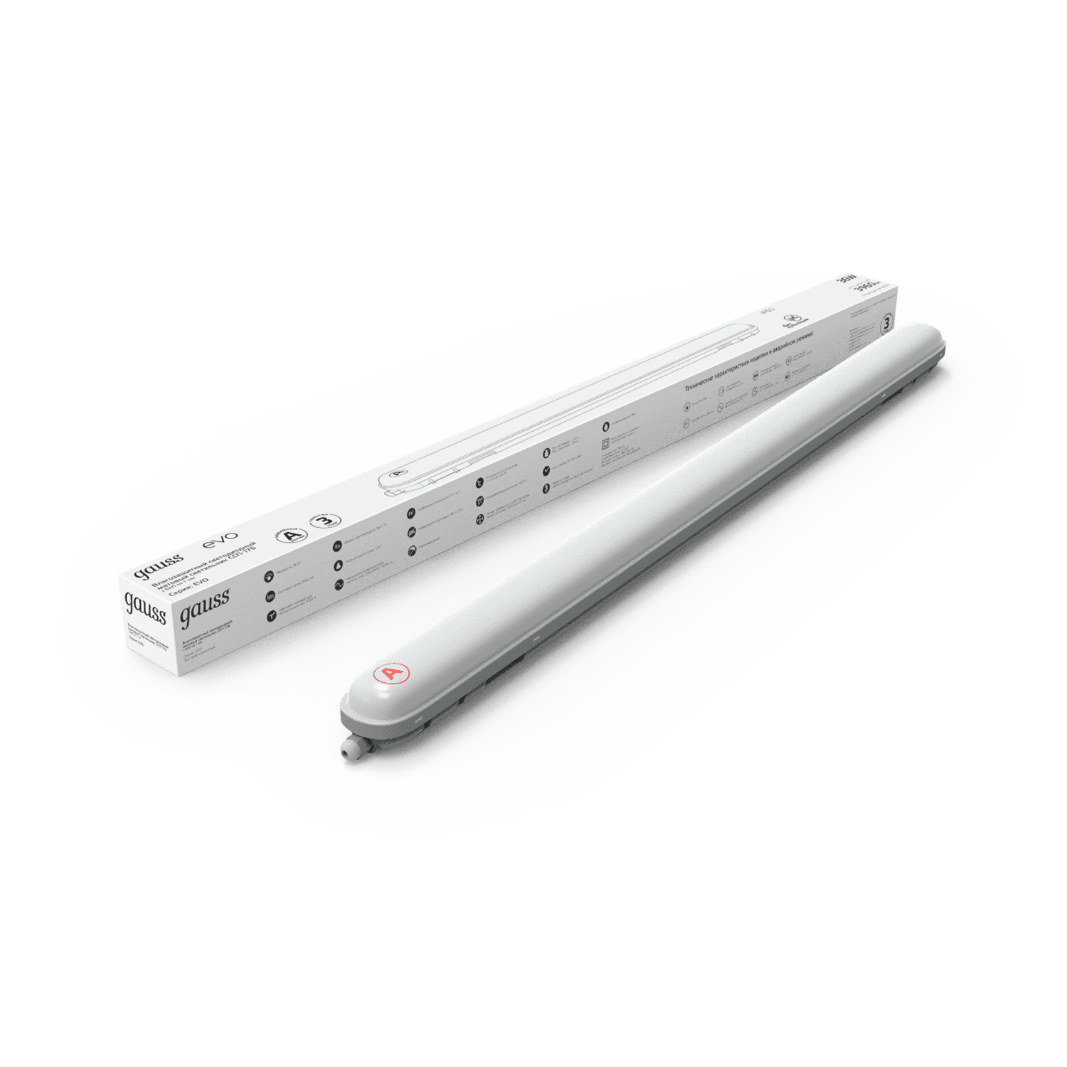 Gauss Светильник IP65 LED ССП-176 EVO IP65 1200*76*66 36W 3960lm 4000K с БАП на 1ч, 1/12 864425236A — миниатюра 5