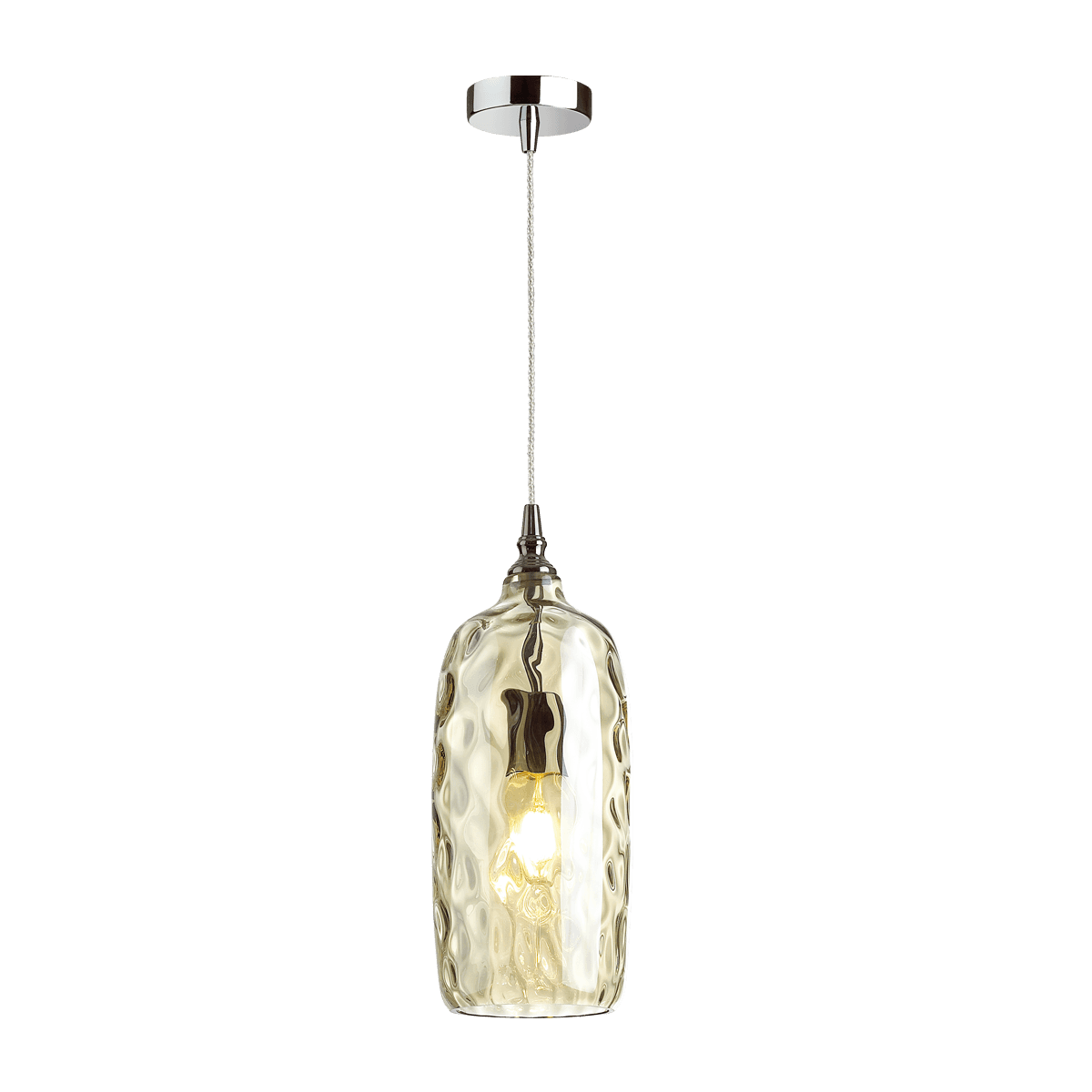 Odeon Light 4768/1 ODL21 "коньячный"/хром Подвес E27 60W SITORA — миниатюра 2