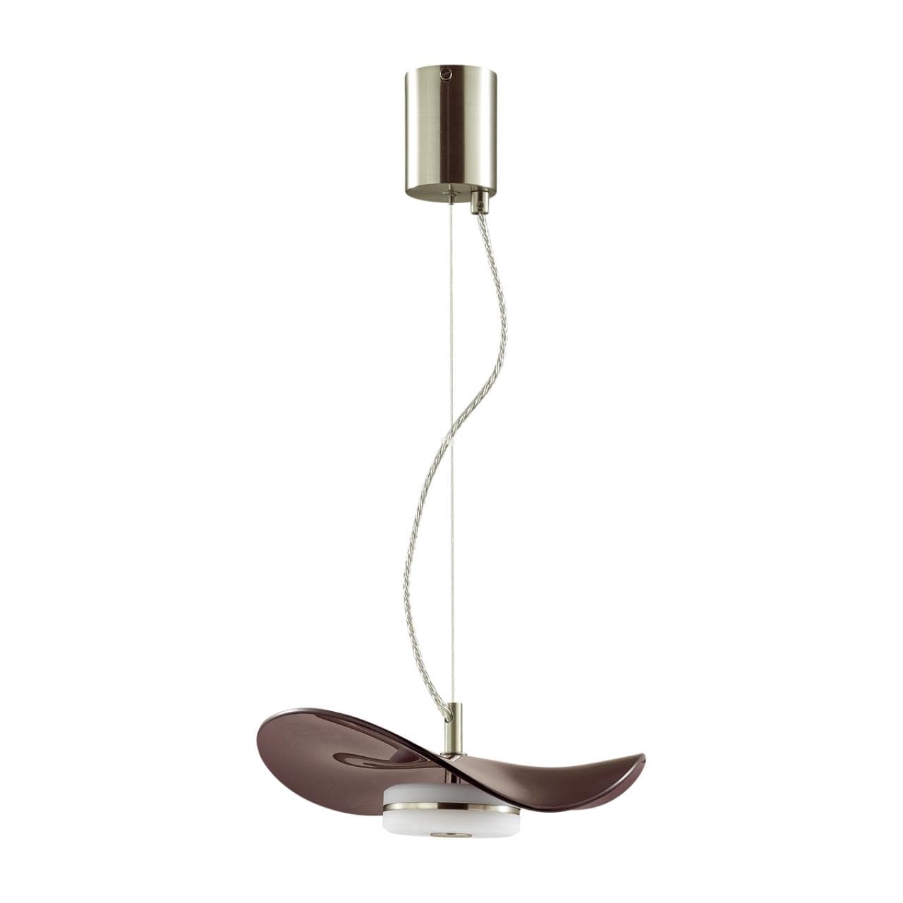 Odeon Light 4857/10LA L-VISION ODL_EX21 никель/бордовый/стекло Подвес LED 1*10W 4000K FLUENT — миниатюра 1