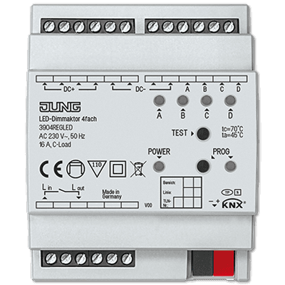 JUNG KNX LED диммирующий актуатор 4 канала 3904REGLED