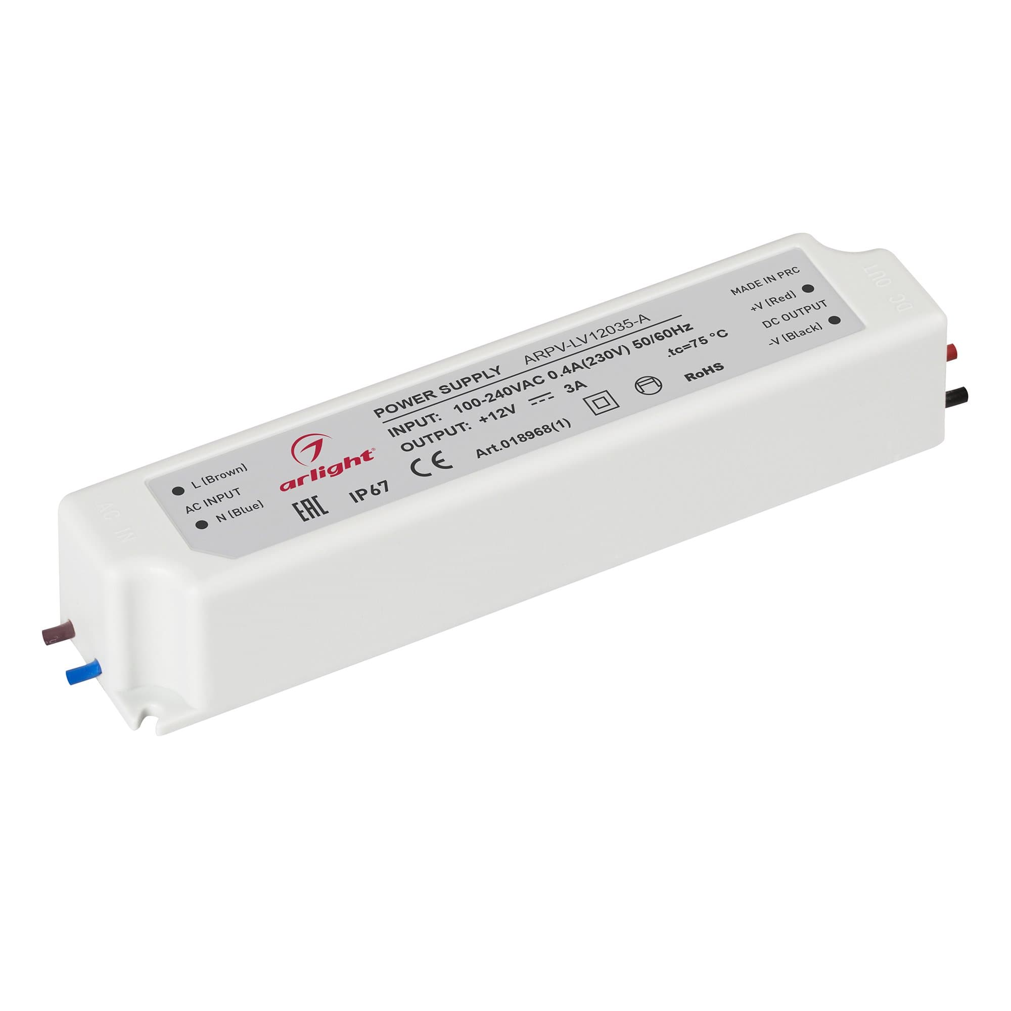 Arlight Блок питания ARPV-LV12035-A (12V, 3.0A, 36W) (IP67 Пластик, 3 года) 018968(1) — миниатюра 1