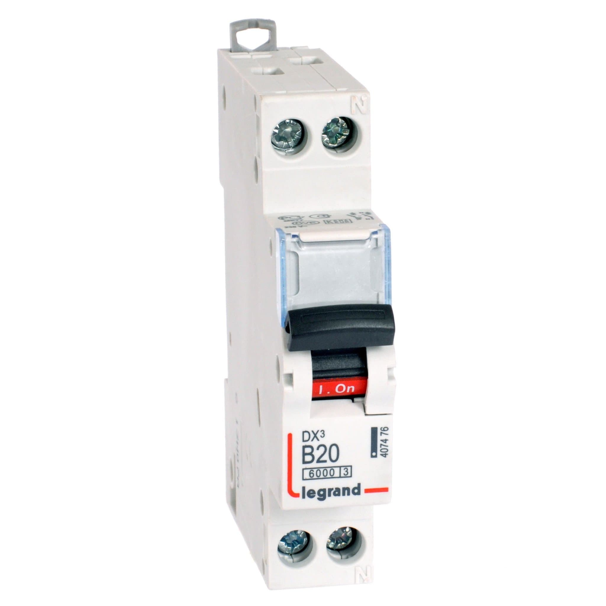 Legrand DX3 Автоматический выключатель 1P+N 20А (B) 6kA/10кА 407476 — миниатюра 1
