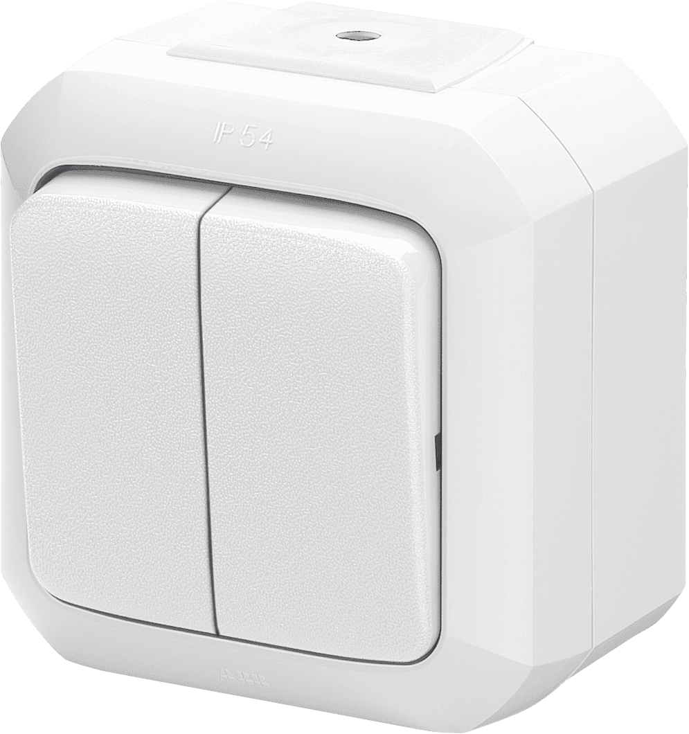 ABB Variant+ Белый Выключатель двухклавишный, IP54 2CHN580551C4500