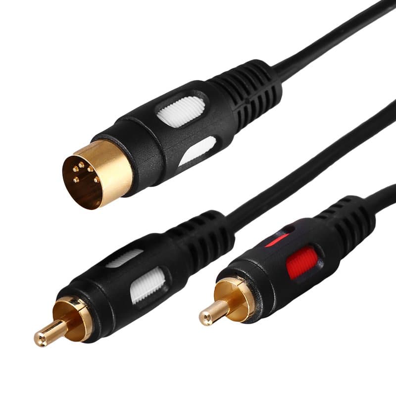 Шнур DIN 5PIN шт - 2 RCA шт 1.5М (GOLD) Rexant 17-2512