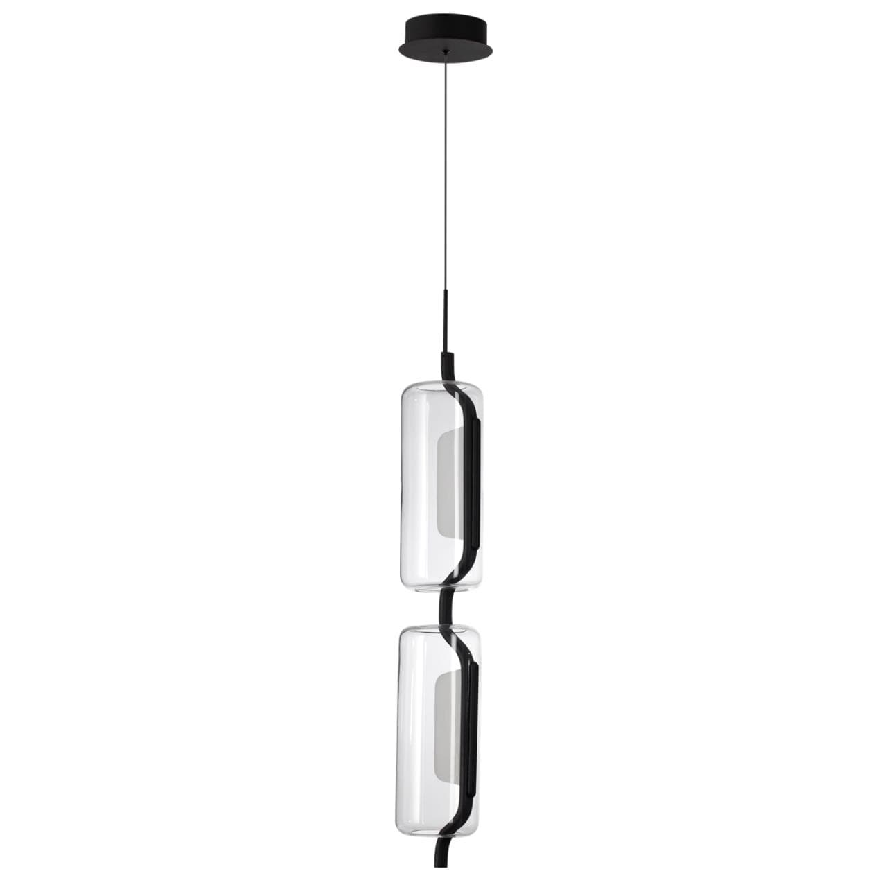Odeon Light 5003/20L L-VISION ODL23 283 черный матовый/прозрачный/стекло Подвес LED 20W 3000K KAVIA — миниатюра 1