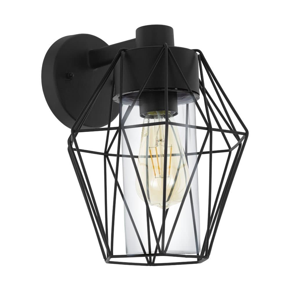 Eglo 97226 Уличный светильник наcтенный СANOVE, 1х60W(E27), L230, H240, гальв. сталь, черный/cтекло, прозрачный