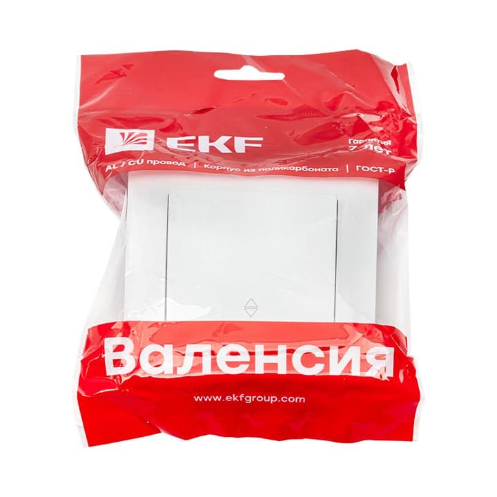 EKF PROxima Валенсия выключатель 1-кл. 10А белый проходной — миниатюра 2